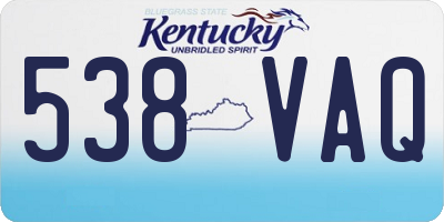 KY license plate 538VAQ