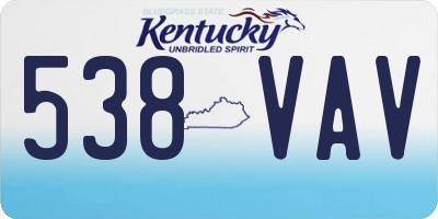 KY license plate 538VAV