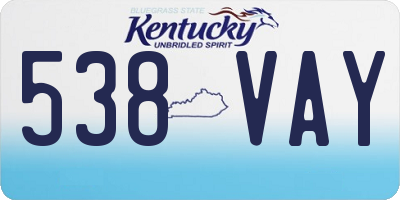 KY license plate 538VAY