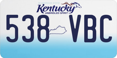 KY license plate 538VBC