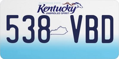 KY license plate 538VBD