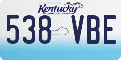 KY license plate 538VBE