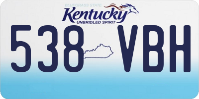 KY license plate 538VBH