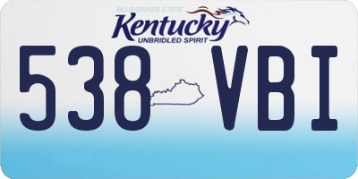 KY license plate 538VBI