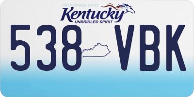 KY license plate 538VBK