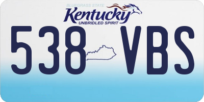 KY license plate 538VBS