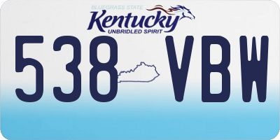 KY license plate 538VBW