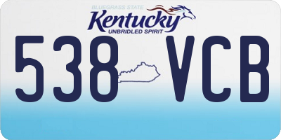 KY license plate 538VCB