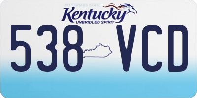 KY license plate 538VCD
