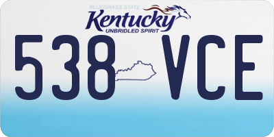 KY license plate 538VCE