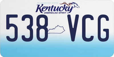 KY license plate 538VCG