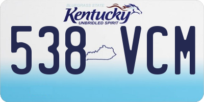 KY license plate 538VCM