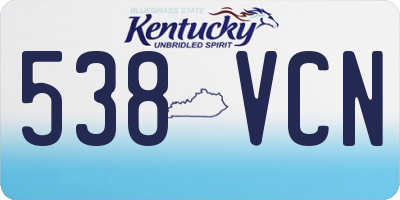 KY license plate 538VCN