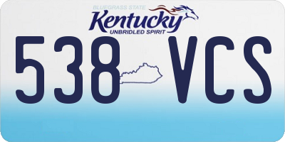 KY license plate 538VCS