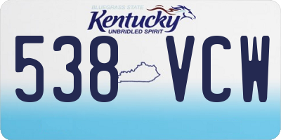KY license plate 538VCW