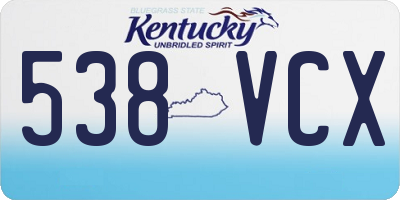 KY license plate 538VCX