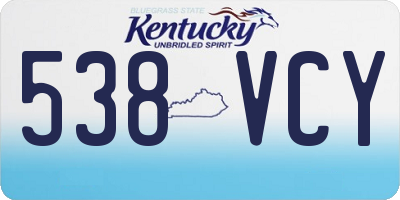 KY license plate 538VCY