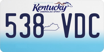 KY license plate 538VDC