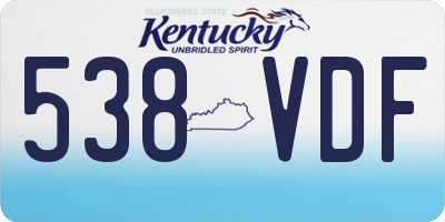 KY license plate 538VDF