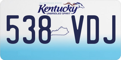 KY license plate 538VDJ
