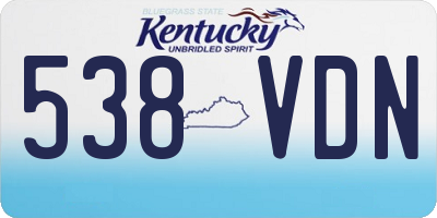 KY license plate 538VDN