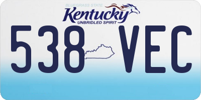 KY license plate 538VEC