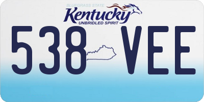 KY license plate 538VEE
