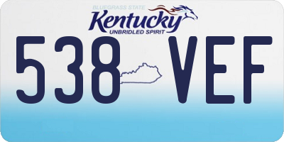 KY license plate 538VEF