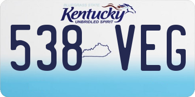 KY license plate 538VEG
