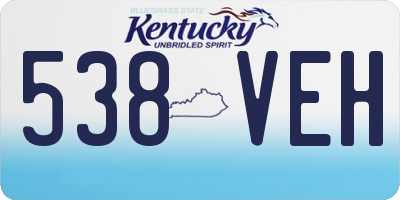 KY license plate 538VEH