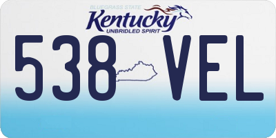 KY license plate 538VEL