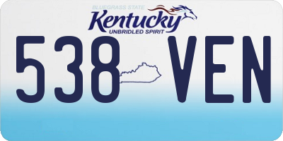 KY license plate 538VEN