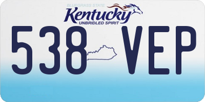 KY license plate 538VEP