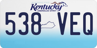 KY license plate 538VEQ