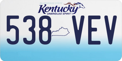 KY license plate 538VEV