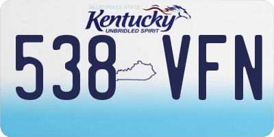 KY license plate 538VFN