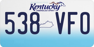 KY license plate 538VFO