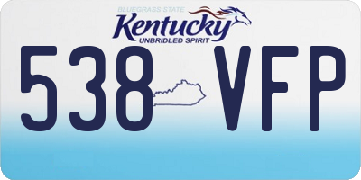 KY license plate 538VFP