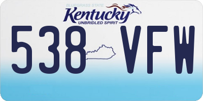 KY license plate 538VFW