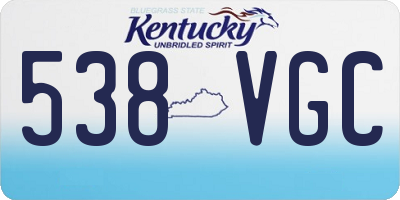 KY license plate 538VGC