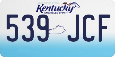 KY license plate 539JCF