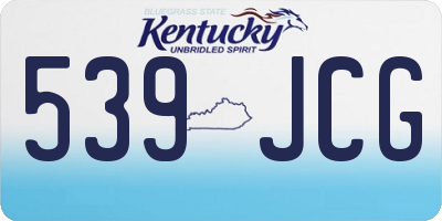 KY license plate 539JCG