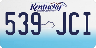 KY license plate 539JCI