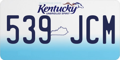 KY license plate 539JCM