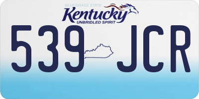 KY license plate 539JCR