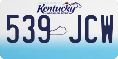 KY license plate 539JCW