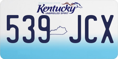 KY license plate 539JCX