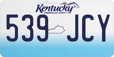 KY license plate 539JCY