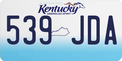 KY license plate 539JDA