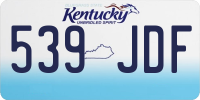 KY license plate 539JDF